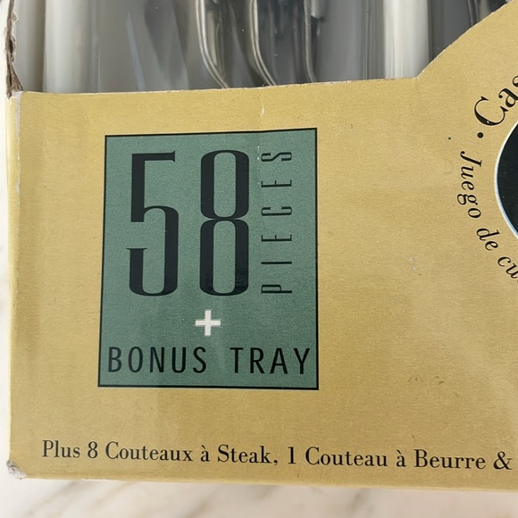 NWT Gibson Everyday Casual Living Flatware - Hunter green - 58 pcs - d/w safe - Picture 3 of 6